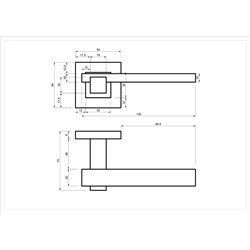 KLAMKA ALUBRASS HECTOR ROZETA KWADRATOWA STAL NIERDZEWNA KLAMKA ALUBRASS HECTOR ROZETA KWADRATOWA STAL NIERDZEWNA