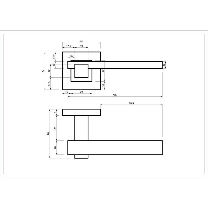 KLAMKA ALUBRASS HECTOR ROZETA KWADRATOWA STAL NIERDZEWNA KLAMKA ALUBRASS HECTOR ROZETA KWADRATOWA STAL NIERDZEWNA