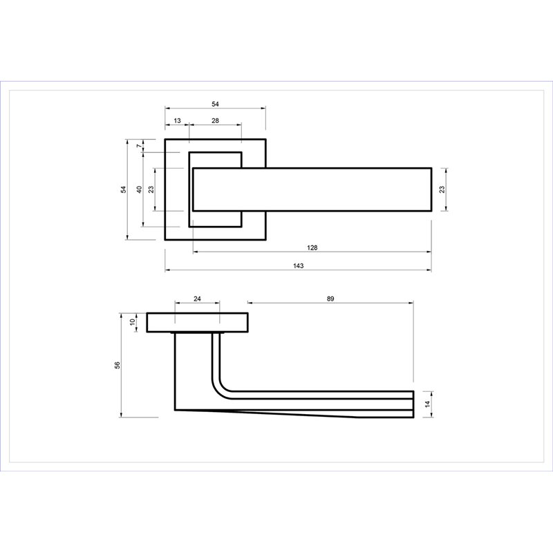 KLAMKA ALUBRASS IBERIA ROZETA KWADRATOWA CZARNA KLAMKA ALUBRASS IBERIA ROZETA KWADRATOWA CZARNA