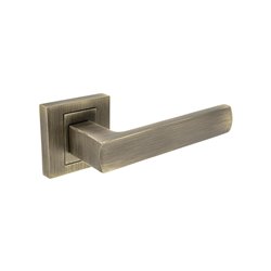 KLAMKA ALUBRASS IBERIA ROZETA KWADRATOWA PATYNA MAT