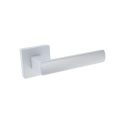 KLAMKA ALUBRASS INES ROZETA KWADRATOWA BIAŁA