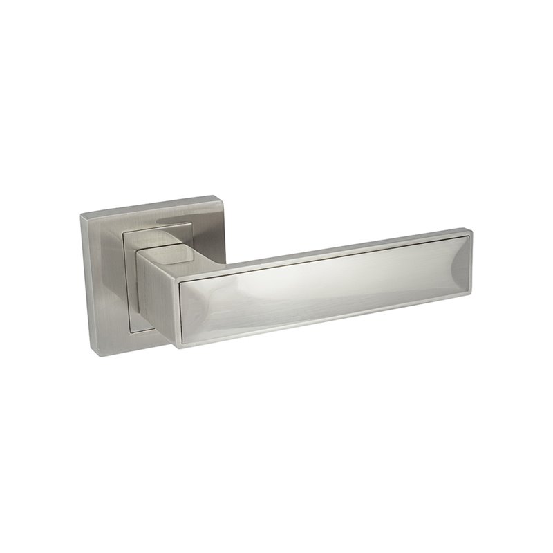 KLAMKA ALUBRASS JAWA ROZETA KWADRATOWA NIKIEL SATYNA BLITZ