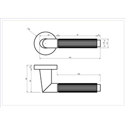 KLAMKA ALUBRASS KEOPE ROZETA OKRĄGŁA CZARNA BLITZ KLAMKA ALUBRASS KEOPE ROZETA OKRĄGŁA CZARNA BLITZ