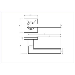 KLAMKA ALUBRASS MILOS ROZETA KWADRATOWA STAL NIERDZEWNA KLAMKA ALUBRASS MILOS ROZETA KWADRATOWA STAL NIERDZEWNA