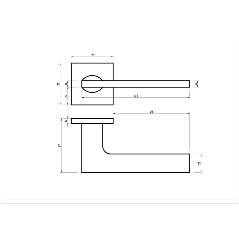 KLAMKA ALUBRASS MUZA SLIM ROZETA KWADRATOWA CHROM MAT