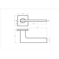 KLAMKA ALUBRASS MUZA SLIM ROZETA KWADRATOWA CZARNA KLAMKA ALUBRASS MUZA SLIM ROZETA KWADRATOWA CZARNA