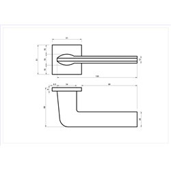 KLAMKA ALUBRASS NEGRO SLIM ROZETA KWADRAT CZARNA KLAMKA ALUBRASS NEGRO SLIM ROZETA KWADRAT CZARNA