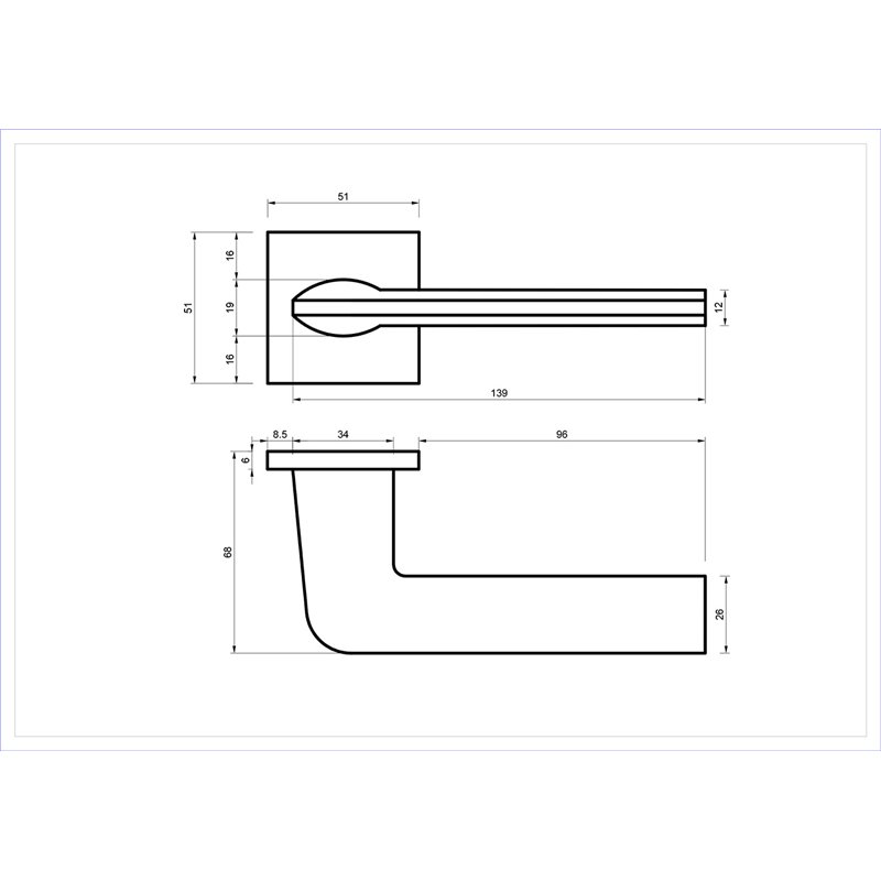 KLAMKA ALUBRASS NEGRO SLIM ROZETA KWADRAT CZARNA KLAMKA ALUBRASS NEGRO SLIM ROZETA KWADRAT CZARNA