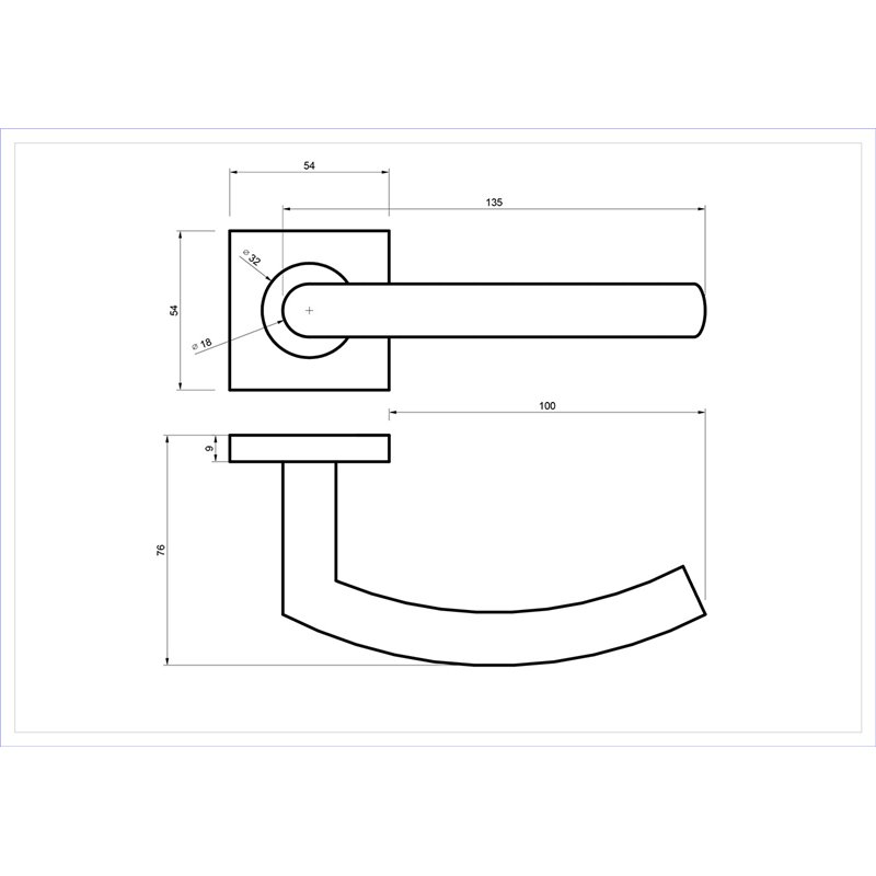 KLAMKA ALUBRASS PAROS INOX KWADRAT