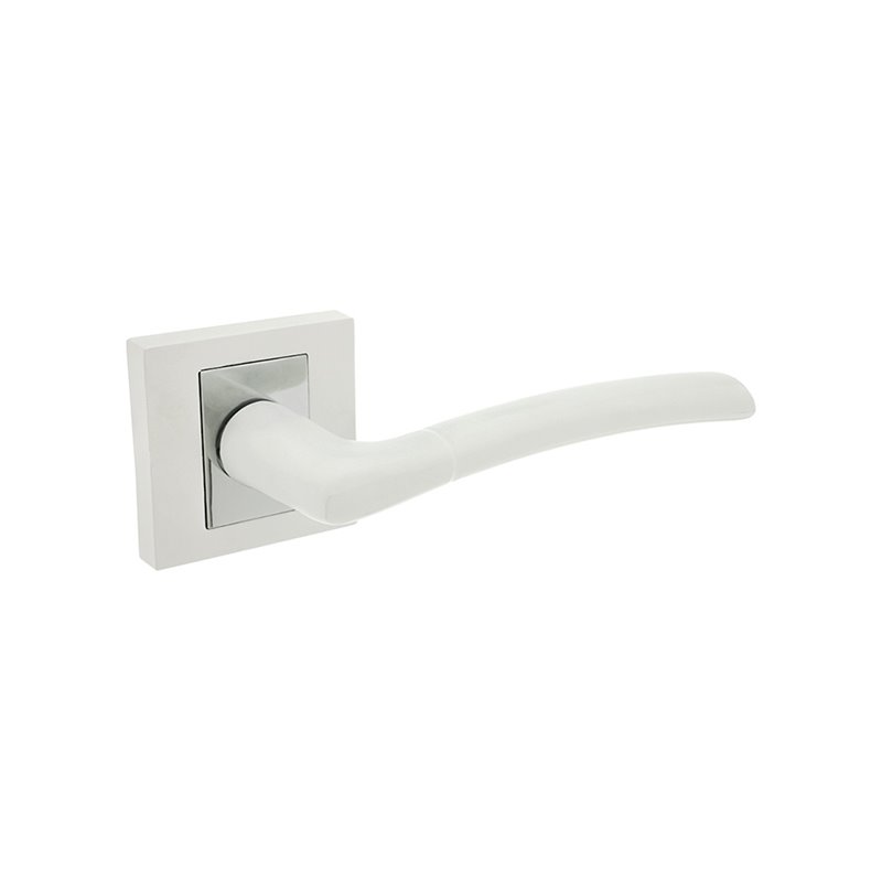 KLAMKA ALUBRASS PORTO ROZETA KWADRATOWA BIAŁA CHROM KLAMKA ALUBRASS PORTO ROZETA KWADRATOWA BIAŁA CHROM