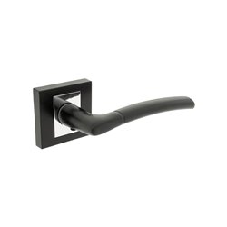 KLAMKA ALUBRASS PORTO ROZETA KWADRATOWA CZARNA CHROM