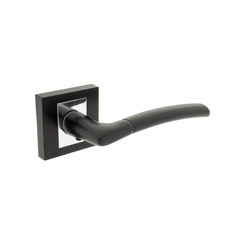 KLAMKA ALUBRASS PORTO ROZETA KWADRATOWA CZARNA CHROM KLAMKA ALUBRASS PORTO ROZETA KWADRATOWA CZARNA CHROM