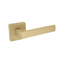 KLAMKA ALUBRASS QUERTA ROZETA KWADRATOWA SATYNA MOSIĄDZ