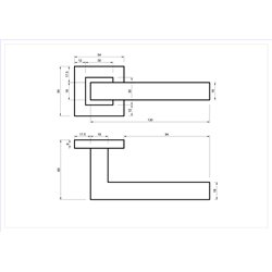 KLAMKA ALUBRASS RAMZES ROZETA KWADRATOWA STAL NIERDZEWNA KLAMKA ALUBRASS RAMZES ROZETA KWADRATOWA STAL NIERDZEWNA
