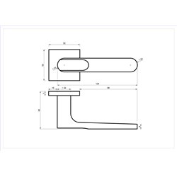 KLAMKA ALUBRASS ROCA SLIM ROZETA KWADRATOWA CHROM MAT KLAMKA ALUBRASS ROCA SLIM ROZETA KWADRATOWA CHROM MAT
