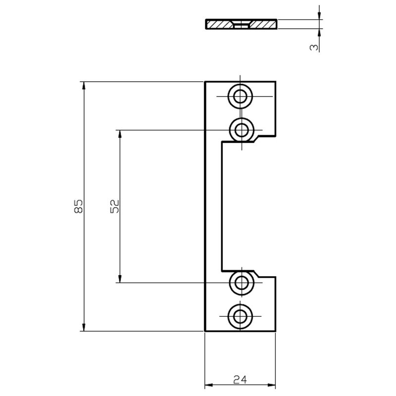 PŁASKOWNIK KRÓTKI HARTTE OK-P1 85X24X3MM., LEWY/PRAWY, OCYNK PŁASKOWNIK KRÓTKI HARTTE OK-P1 85X24X3MM., LEWY/PRAWY, OCYNK