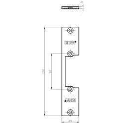 PŁASKOWNIK KRÓTKI BIRA 130X25X3 MM., OCYNK