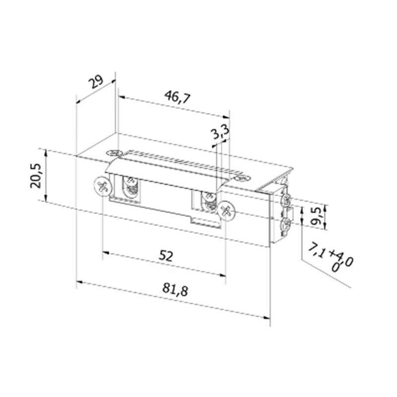 ELEKTROZACZEP HARTTE SHD12U-C PRZECIWPOŻAROWY EI60, Z WYŚLIZGIEM 12V AC/DC ELEKTROZACZEP HARTTE SHD12U-C PRZECIWPOŻAROWY EI60, Z WYŚLIZGIEM 12V AC/DC