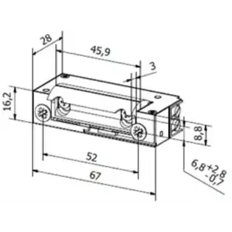 ELEKTROZACZEP HARTTE XS00UW NISKOPRĄDOWY WĄSKI Z WYŁĄCZNIKIEM ORAZ UNIWERSALNYM ZASILANIEM 12-24V AC/DC