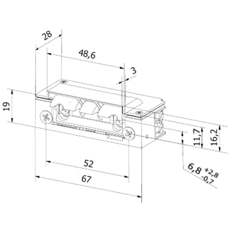 ELEKTROZACZEP HARTTE XS12UP-C WĄSKI Z PAMIĘCIĄ I WYŚLIZGIEM 12V AC/DC