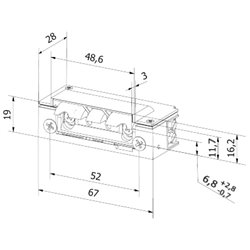 ELEKTROZACZEP HARTTE XS12UW-BC WĄSKI Z WYŁĄCZNIKIEM, WZMOCNIONĄ SPRĘŻYNĄ I WYŚLIZGIEM 12V AC/DC