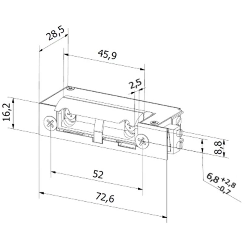 ELEKTROZACZEP HARTTE XSHD12UM PRZECIWPOŻAROWY EI60/EI120, Z MONITORINGIEM 12V AC/DC