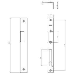 KĄTOWNIK DŁUGI BIRA 250X25/32X2 MM., OCYNK