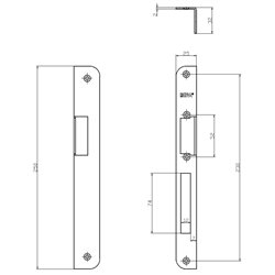 KĄTOWNIK DŁUGI HARTTE 250X25/32X2MM., LEWY, OCYNK KĄTOWNIK DŁUGI HARTTE 250X25/32X2MM., LEWY, OCYNK