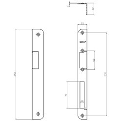 KĄTOWNIK DŁUGI HARTTE 250X25/32X2MM., LEWY, OCYNK KĄTOWNIK DŁUGI HARTTE 250X25/32X2MM., LEWY, OCYNK