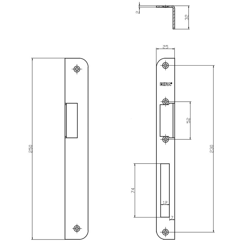 KĄTOWNIK DŁUGI HARTTE 250X25/32X2MM., LEWY, OCYNK KĄTOWNIK DŁUGI HARTTE 250X25/32X2MM., LEWY, OCYNK