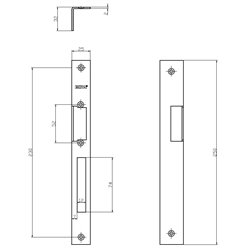 KĄTOWNIK DŁUGI HARTTE 250X25/32X2MM., PRAWY, OCYNK