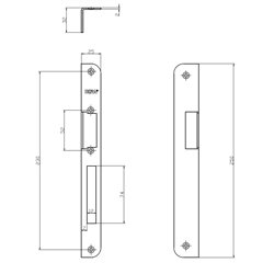 KĄTOWNIK DŁUGI HARTTE 250X25/32X2MM., PRAWY, OCYNK