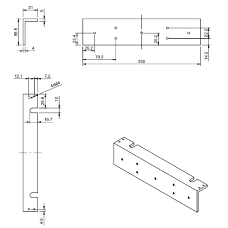 MG350L ELEMENT MONTAŻOWY L DO ZWORY HARTTE MG350SR