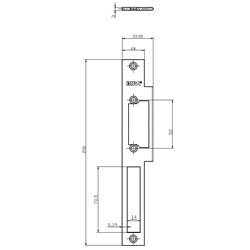 PŁASKOWNIK DŁUGI BIRA DO ELEKTROZACZEPU Z WYŚLIZGIEM, 200X24X3 MM., STAL NIERDZEWNA