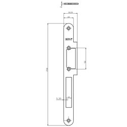 PŁASKOWNIK DŁUGI HARTTE 250X24X3MM, LEWY/PRAWY, STAL NIERDZEWNA, DO ELEKTROZACZEPÓW Z WYŚLIZGIEM PŁASKOWNIK DŁUGI HARTTE 250X24X3MM, LEWY/PRAWY, STAL NIERDZEWNA, DO ELEKTROZACZEPÓW Z WYŚLIZGIEM