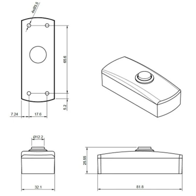 PRZYCISK WYJŚCIA HARTTE EB01 NATYNKOWY, DOTYKOWY PRZYCISK WYJŚCIA HARTTE EB01 NATYNKOWY, DOTYKOWY