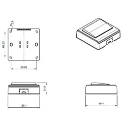 PRZYCISK WYJŚCIA HARTTE EB02 NATYNKOWY, DOTYKOWY