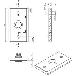 PRZYCISK WYJŚCIA HARTTE EB03 PODTYNKOWY, DOTYKOWY PRZYCISK WYJŚCIA HARTTE EB03 PODTYNKOWY, DOTYKOWY