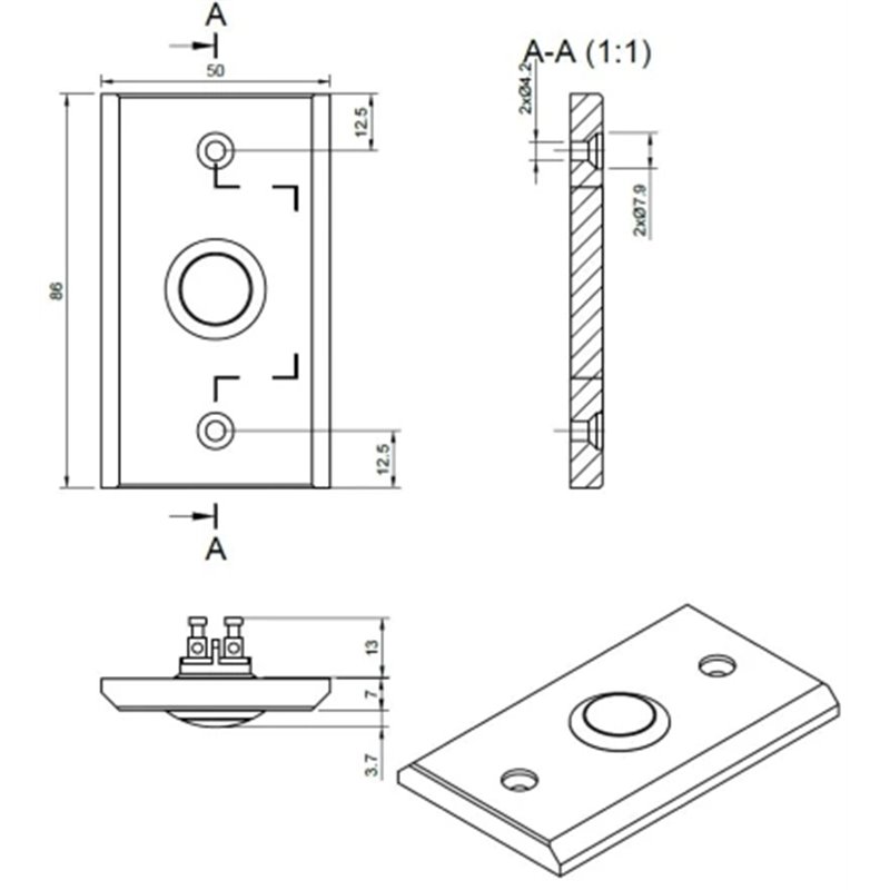 PRZYCISK WYJŚCIA HARTTE EB03 PODTYNKOWY, DOTYKOWY PRZYCISK WYJŚCIA HARTTE EB03 PODTYNKOWY, DOTYKOWY