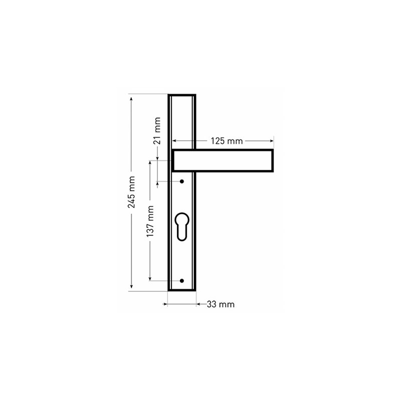 KLAMKA ALUBRASS THEO 72 WKŁAD SLIM F8 - BLACK KLAMKA ALUBRASS THEO 72 WKŁAD SLIM F8 - BLACK