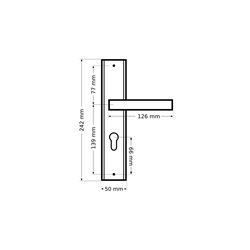 KLAMKA ALUBRASS THEO 92 PZ F8 CZARNA KLAMKA ALUBRASS THEO 92 PZ F8 CZARNA