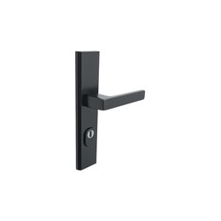 KLAMKA ALUBRASS THEO Z ZABEZPIECZENIEM 72 WKŁAD F8 - BLACK 3 KLASA