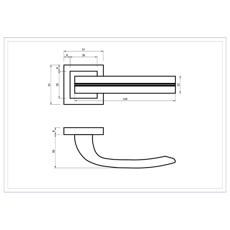 KLAMKA ALUBRASS ULTRA ROZETA KWADRATOWA NIKIEL CHROM KLAMKA ALUBRASS ULTRA ROZETA KWADRATOWA NIKIEL CHROM