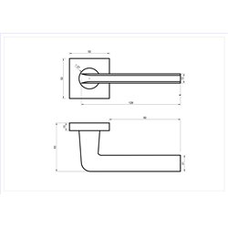 KLAMKA ALUBRASS VENA ROZETA KWADRATOWA CZARNA KLAMKA ALUBRASS VENA ROZETA KWADRATOWA CZARNA