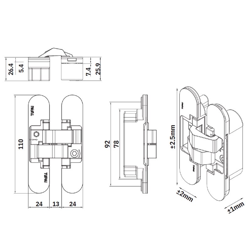 ZAWIAS CHOWANY 3D TUPAI 1716 CZARNY ZAWIAS CHOWANY 3D TUPAI 1716 CZARNY