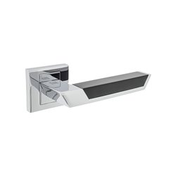 KLAMKA ALUBRASS YORK ROZETA KWADRATOWA CZARNA CHROM