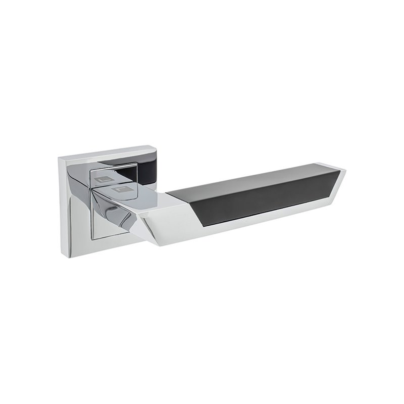 KLAMKA ALUBRASS YORK ROZETA KWADRATOWA CZARNA CHROM KLAMKA ALUBRASS YORK ROZETA KWADRATOWA CZARNA CHROM