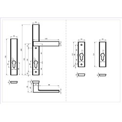 KOMPLET ALUBRASS OKUĆ Z ROZETAMI THEO SLIM F8 92MM - BLACK KOMPLET ALUBRASS OKUĆ Z ROZETAMI THEO SLIM F8 92MM - BLACK
