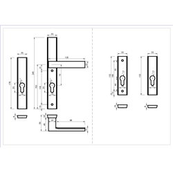 KOMPLET ALUBRASS OKUĆ Z ROZETAMI THEO SLIM F9 - TYTAN + SZYLD 105 KOMPLET ALUBRASS OKUĆ Z ROZETAMI THEO SLIM F9 - TYTAN + SZYLD 105