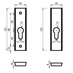 SZYLD ALUBRASS ZEWNĘTRZNY NA WKŁAD SLIM F9 - TYTAN 95 SZYLD ALUBRASS ZEWNĘTRZNY NA WKŁAD SLIM F9 - TYTAN 95